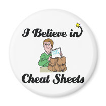 i believe in cheat sheets fridge magnet