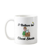 i believe in cheat sheets mug