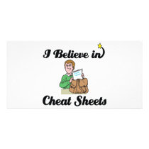 i believe in cheat sheets custom photo card