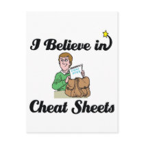 i believe in cheat sheets postcards
