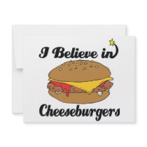i believe in cheeseburgers personalized announcements