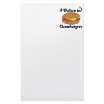 i believe in cheeseburgers stationery design