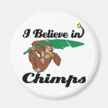 i believe in chimps refrigerator magnet