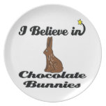 i believe in chocolate bunnies dinner plates