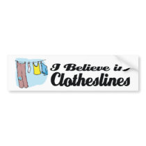 i believe in clotheslines bumper sticker