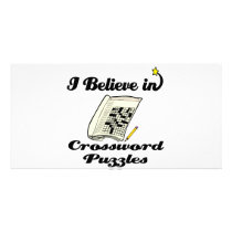 i believe in crossword puzzles photo card template