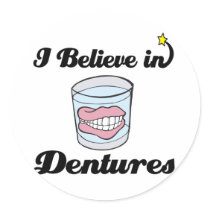 i believe in dentures sticker
