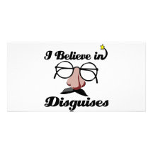 i believe in disguises personalized photo card