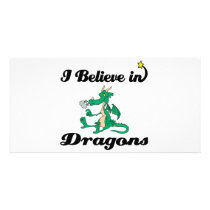 i believe in dragons photo greeting card