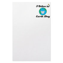 i believe in earth day stationery paper