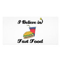 i believe in fast food photo card template