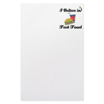 i believe in fast food stationery paper