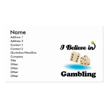i believe in gambling business cards
