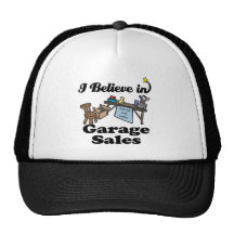 i believe in garage sales mesh hats