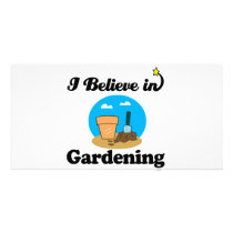 i believe in gardening photo card template