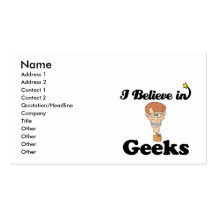 i believe in geeks business cards