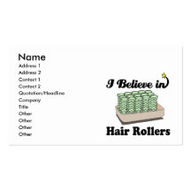 i believe in hair rollers business card