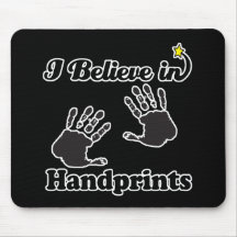 i believe in handprints mouse pads