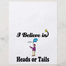 i believe in heads or tails flyer design