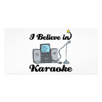 i believe in karaoke photo greeting card