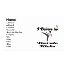 i believe in karate kicks business card templates