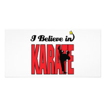 i believe in karate personalized photo card
