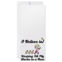 i believe in keeping all ducks in a row full color rack card