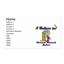 i believe in knock knock jokes business card template