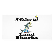 i believe in land sharks photo card template