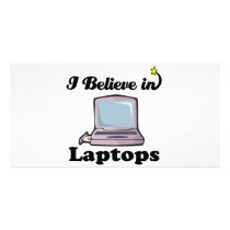i believe in laptops photo greeting card