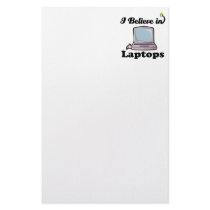 i believe in laptops customized stationery