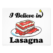 i believe in lasagna custom invites