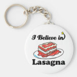 i believe in lasagna keychain