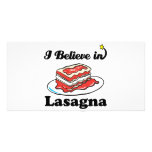 i believe in lasagna photo cards