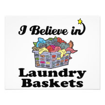 i believe in laundry baskets personalized announcement