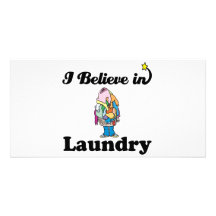 i believe in laundry picture card