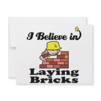 i believe in laying bricks custom invites