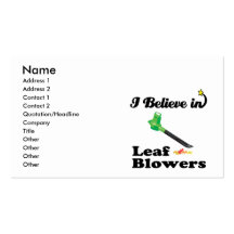 i believe in leaf blowers business cards