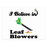 i believe in leaf blowers postcard