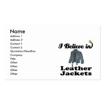 i believe in leather jackets business card templates