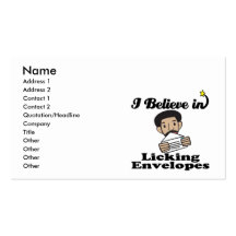 i believe in licking envelopes business cards
