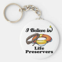 i believe in life preservers keychain
