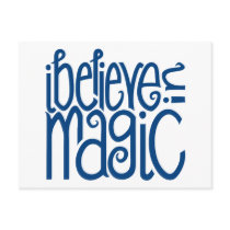 I Believe in Magic blue Postcard