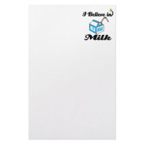 i believe in milk customized stationery