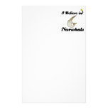 i believe in narwhals personalized stationery