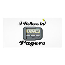 i believe in pagers personalized photo card