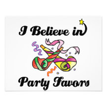 i believe in party favours personalized invites