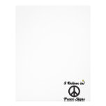 i believe in peace signs letterhead design