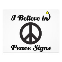 i believe in peace signs personalized invitation