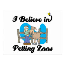 i believe in petting zoos post card